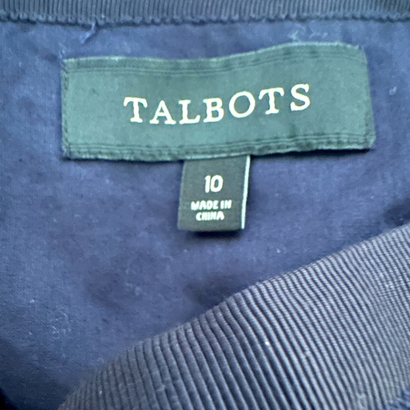 Talbots Eyelet Floral Beaded Navy Pencil Skirt NWOT - Picture 5 of 5